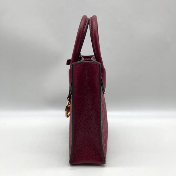 Michael Kors Dark Cherry Monogram Mini Mercer Crossbody Bag - Picture 3 of 10